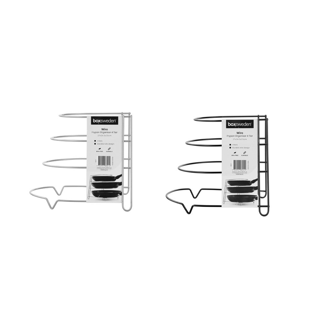 White Wire Frypan Organiser 4 Tier