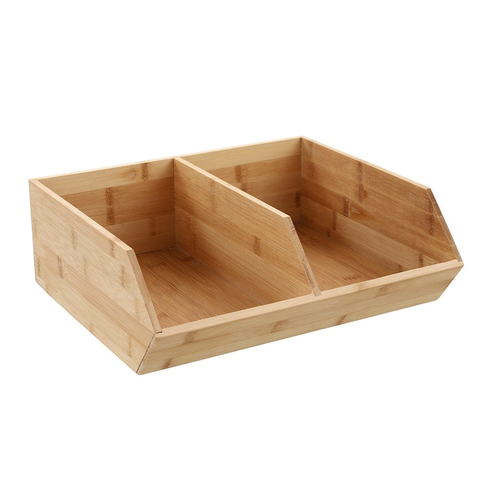 Bamboo 2 Section Storage Cube