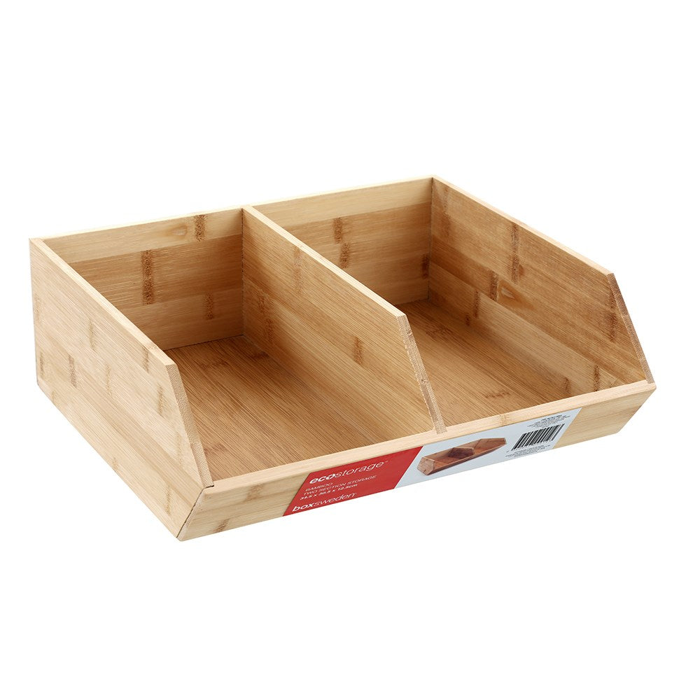 Bamboo 2 Section Storage Cube