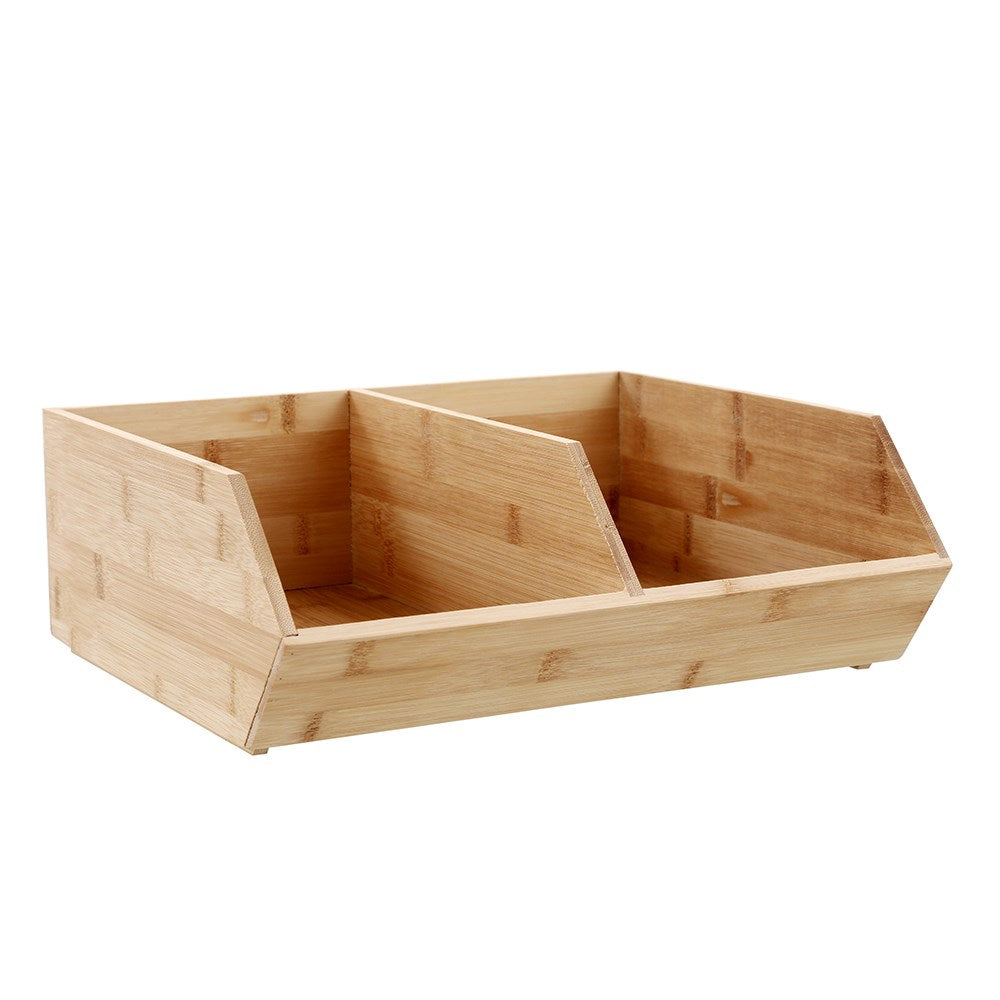 Bamboo 2 Section Storage Cube