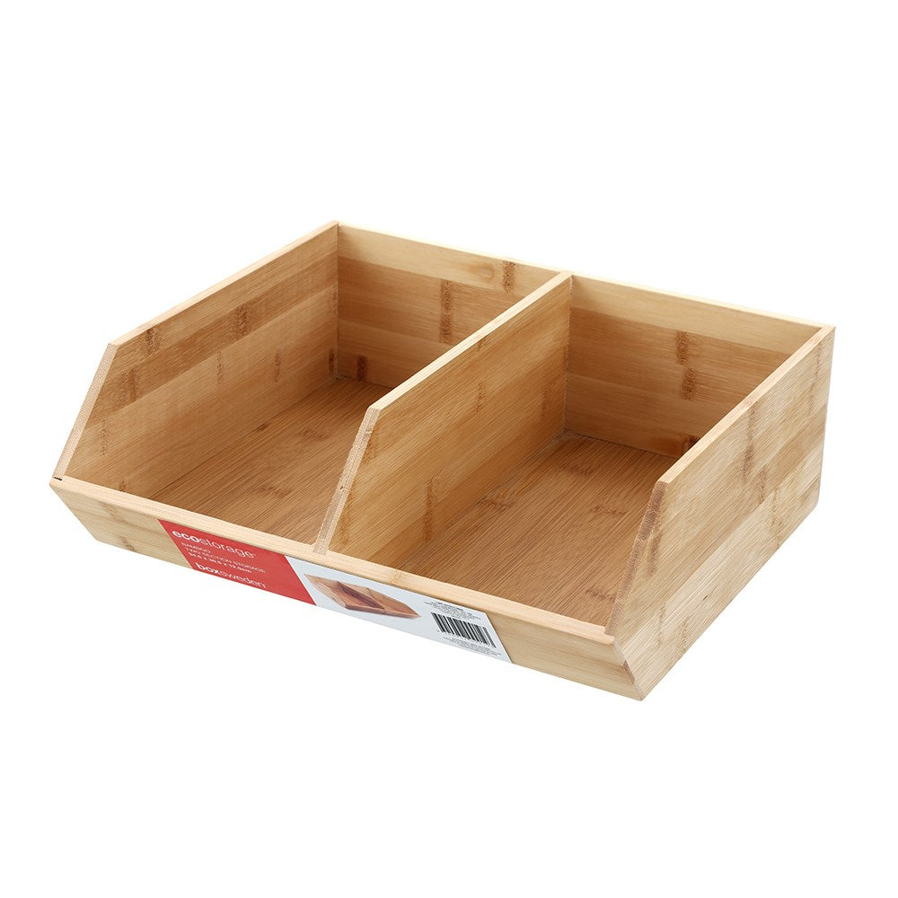 Bamboo 2 Section Storage Cube
