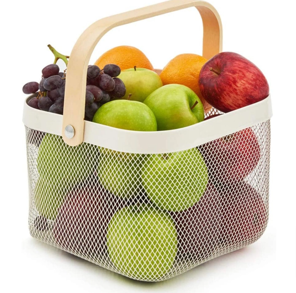 White Mesh Storage Basket Small
