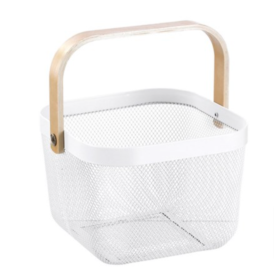 White Mesh Storage Basket Small