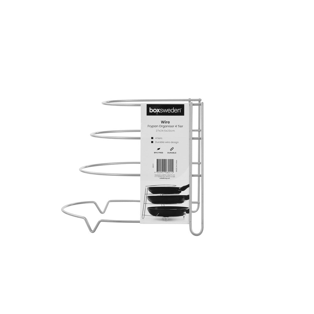 White Wire Frypan Organiser 4 Tier