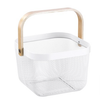 White Mesh Storage Basket Small